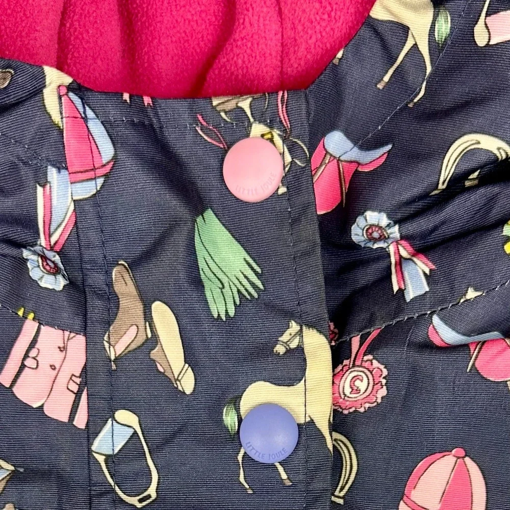 Joules Girls JNR Kirstie Fleece-Lined Coat Jacket 6Y 116 cm Horse Navy Pink - Picture 5 of 13
